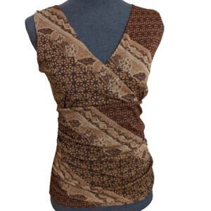 Bandolino Cross Surplice Front Sleeveless Top